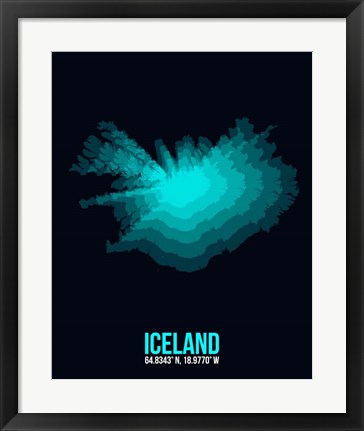 Framed Iceland Radiant Map 2 Print