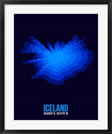 Framed Iceland Radiant Map 3 Print