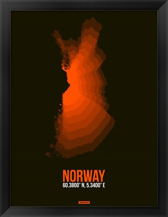 Framed Norway Radiant Map 1 Print