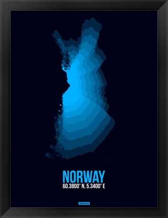 Framed Norway Radiant Map 2 Print