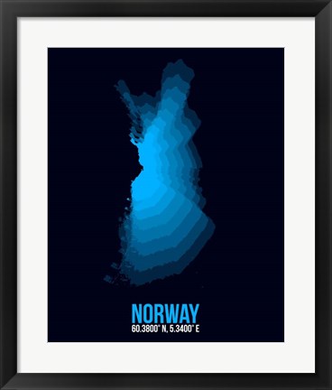 Framed Norway Radiant Map 2 Print