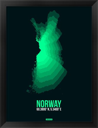 Framed Norway Radiant Map 3 Print