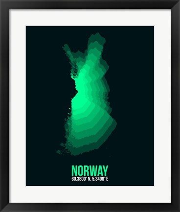 Framed Norway Radiant Map 3 Print