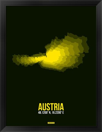 Framed Austria Radiant Map 2 Print