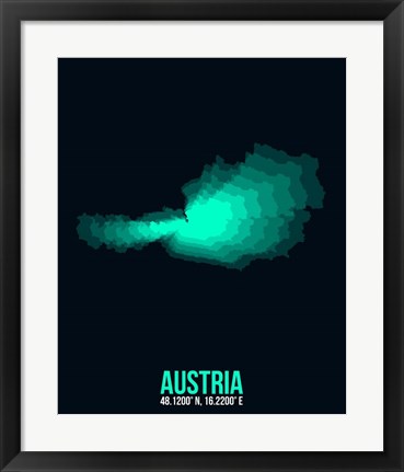 Framed Austria Radiant Map 3 Print