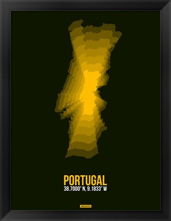 Framed Portugal Radiant Map 3 Print