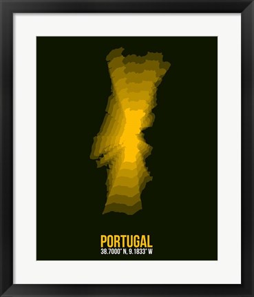 Framed Portugal Radiant Map 3 Print