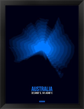 Framed Australia Radiant Map 2 Print