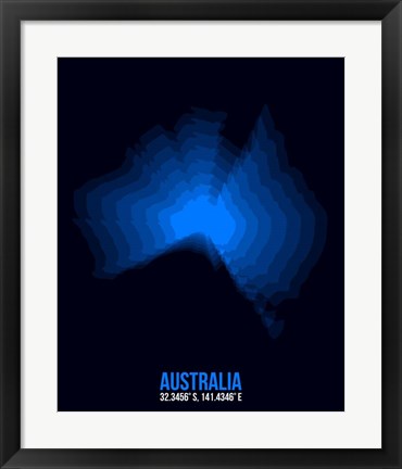 Framed Australia Radiant Map 2 Print