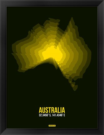 Framed Australia Radiant Map 3 Print