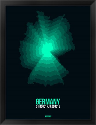 Framed Germany Radiant Map 2 Print