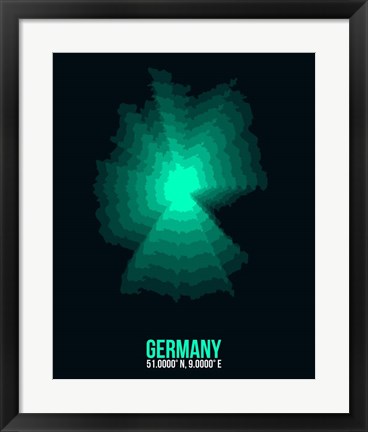 Framed Germany Radiant Map 2 Print