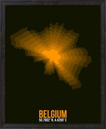 Framed Belgium Radiant Map 2 Print