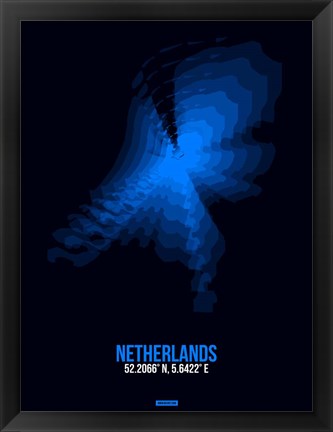 Framed Netherlands Radiant Map 1 Print