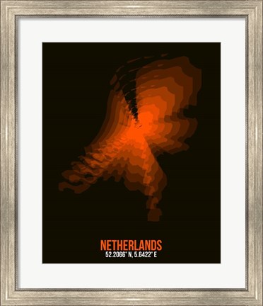 Framed Netherlands Radiant Map 2 Print