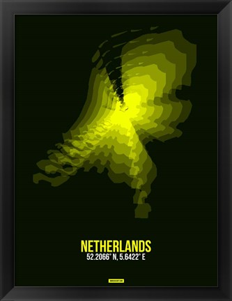 Framed Netherlands Radiant Map 3 Print