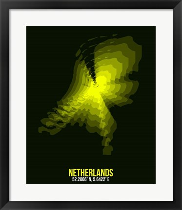 Framed Netherlands Radiant Map 3 Print