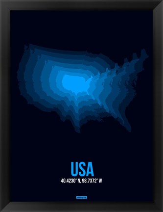 Framed USA Radiant Map 1 Print