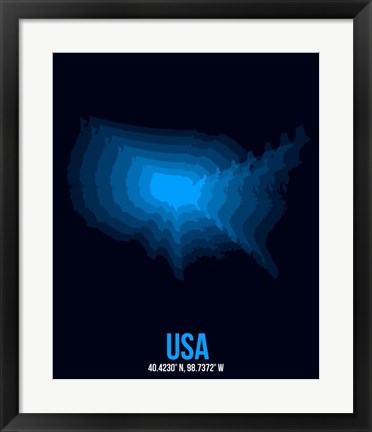 Framed USA Radiant Map 1 Print