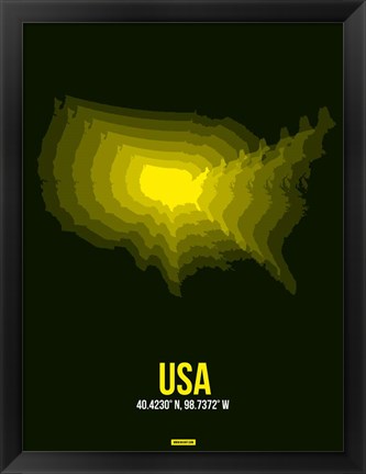 Framed USA Radiant Map 3 Print