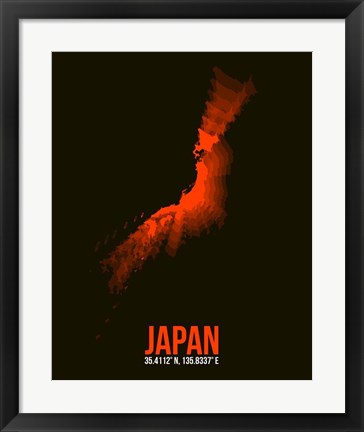 Framed Japan Radiant Map 1 Print