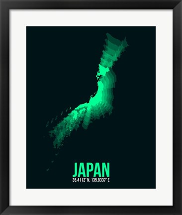 Framed Japan Radiant Map 2 Print