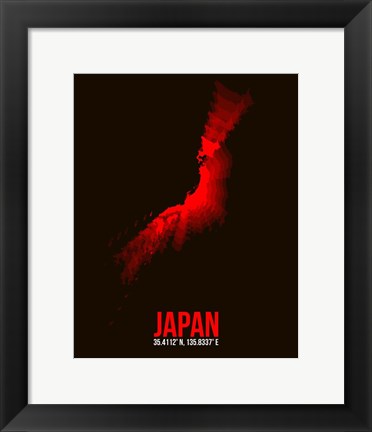 Framed Japan Radiant Map 3 Print