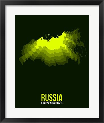 Framed Russia Radiant Map 3 Print