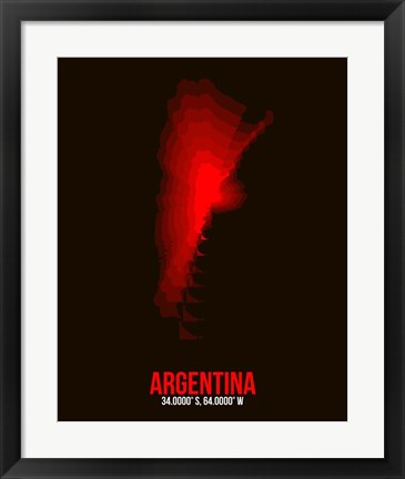 Framed Argentina Radiant Map 2 Print