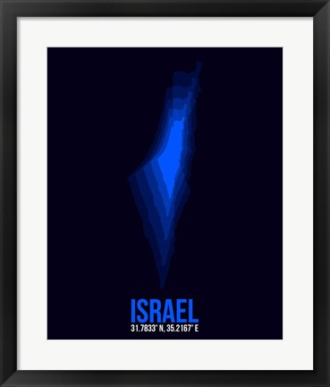 Framed Israel Radiant Map 1 Print