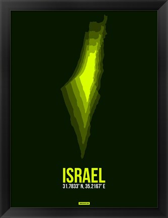 Framed Israel Radiant Map 4 Print