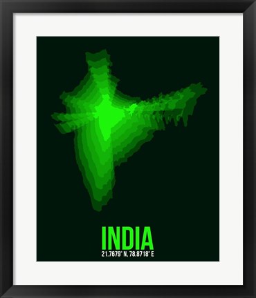 Framed India Radiant Map 2 Print