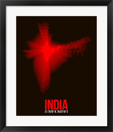 Framed India Radiant Map 4 Print