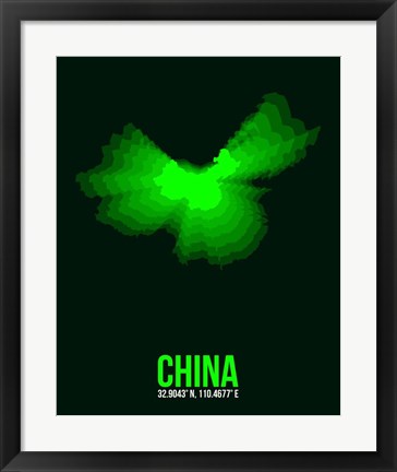 Framed China Radiant Map 3 Print