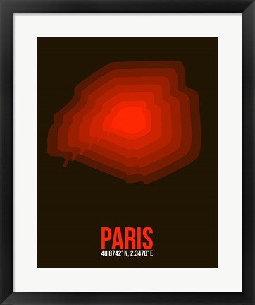 Framed Paris Radiant Map 4 Print