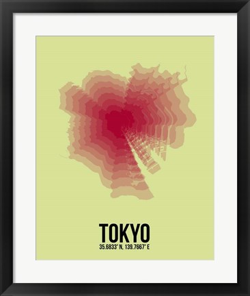 Framed Tokyo Radiant Map 1 Print