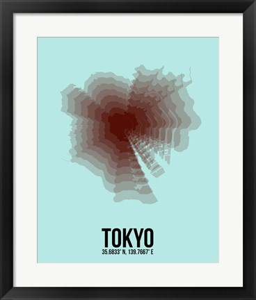 Framed Tokyo Radiant Map 4 Print