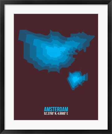 Framed Amsterdam Radiant Map 3 Print