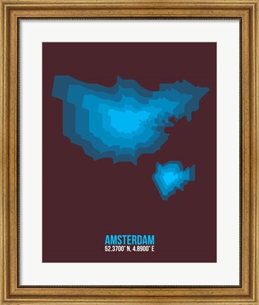 Framed Amsterdam Radiant Map 3 Print