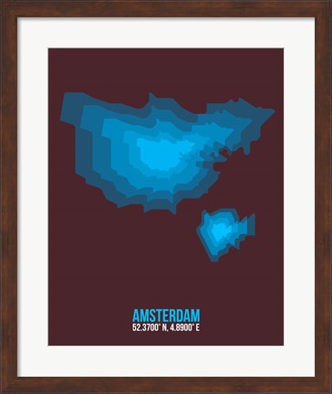 Framed Amsterdam Radiant Map 3 Print