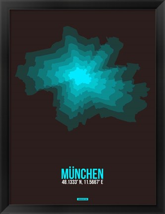 Framed Munchen Radiant Map 1 Print