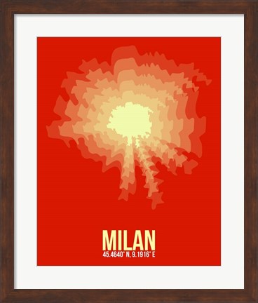 Framed Milan Radiant Map 2 Print