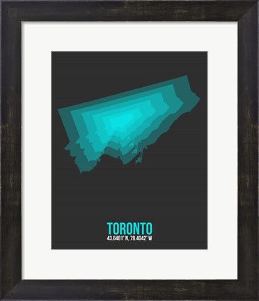 Framed Toronto Radiant Map 2 Print