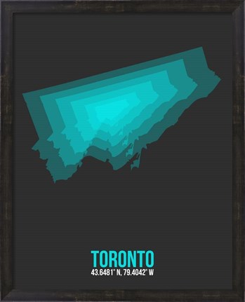 Framed Toronto Radiant Map 2 Print