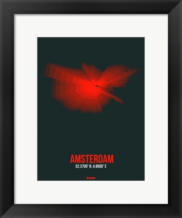 Framed Amsterdam Radiant Map 6 Print