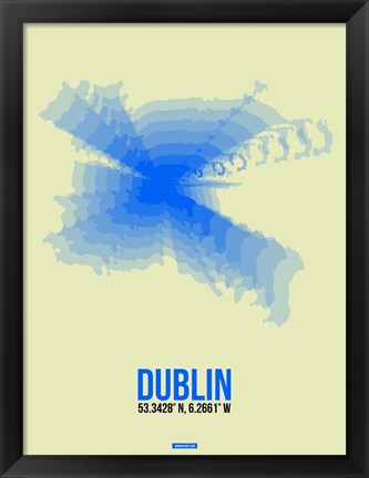 Framed Dublin Radiant Map 1 Print