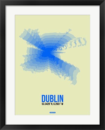 Framed Dublin Radiant Map 1 Print