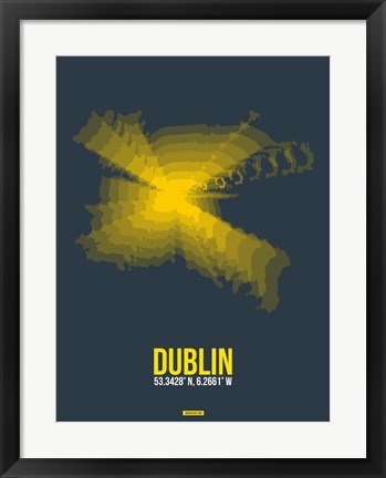 Framed Dublin Radiant Map 4 Print