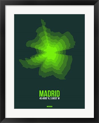 Framed Madrid Radiant Map 2 Print