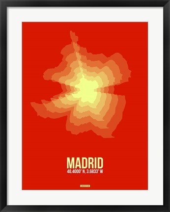 Framed Madrid Radiant Map 4 Print